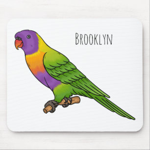 Tapis De Souris Illustration d'oiseau de lorikeet arc-en-ciel