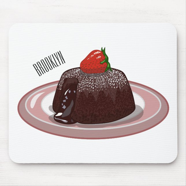Tapis De Souris Illustration du gâteau de lave au chocolat (Devant)