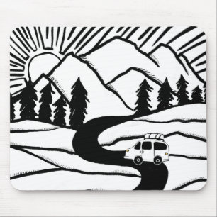 Tapis De Souris Illustration du LEVER DE MONTAGNE Vanlife