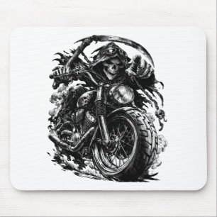 Tapis De Souris Illustration du Motard Faucheur