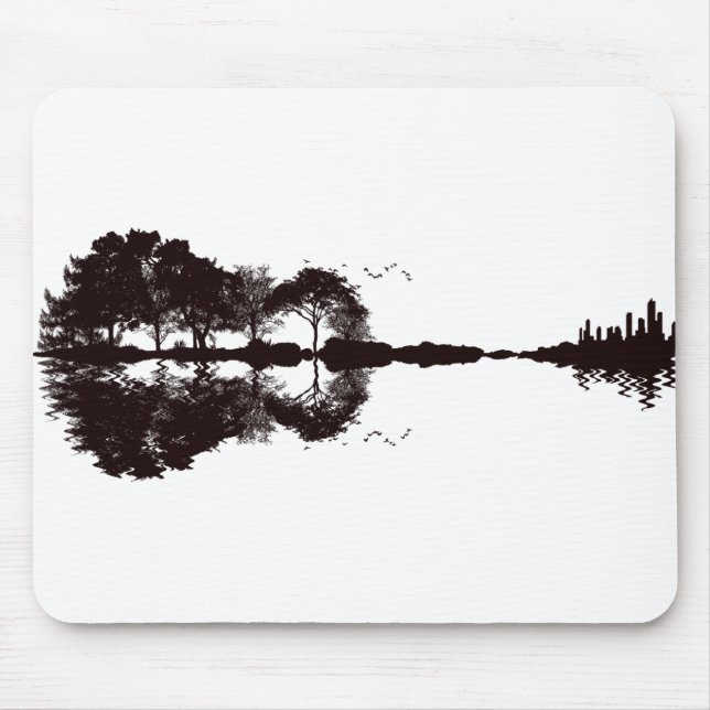 Tapis De Souris Illustration du paysage guitare (Devant)