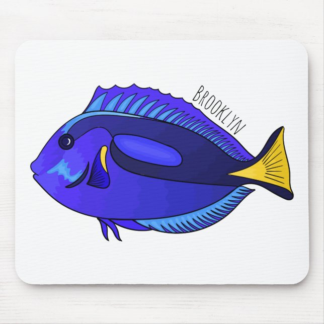 Tapis De Souris Illustration du poisson de la cuve bleue (Devant)
