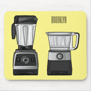 Tapis De Souris Illustration du processeur et du mixeur alimentair