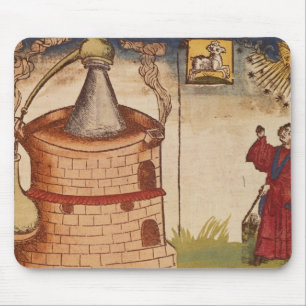 Tapis De Souris Illustration d'un alchimiste au travail