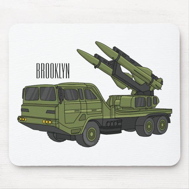 Tapis De Souris Illustration d'un camion de missiles militaires (Devant)