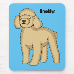 Tapis De Souris Illustration d'un caniche brun joyeux