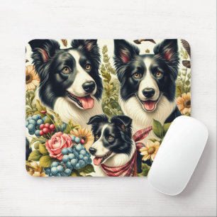 Tapis De Souris Illustration d'un champ de bordure vintage