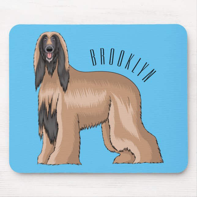 Tapis De Souris Illustration d'un chien hound afghan (Devant)