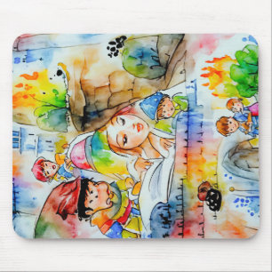 Tapis De Souris Illustration d'un conte de fées de Whimsical