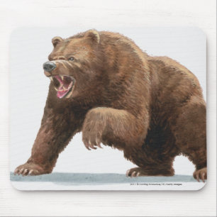 Tapis De Souris Illustration d'un ours Brown