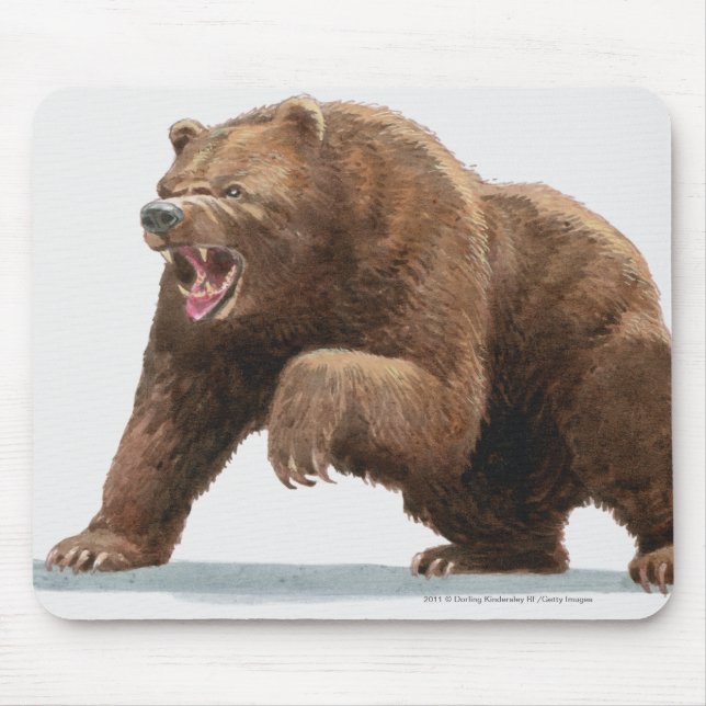 Tapis De Souris Illustration d'un ours Brown (Devant)