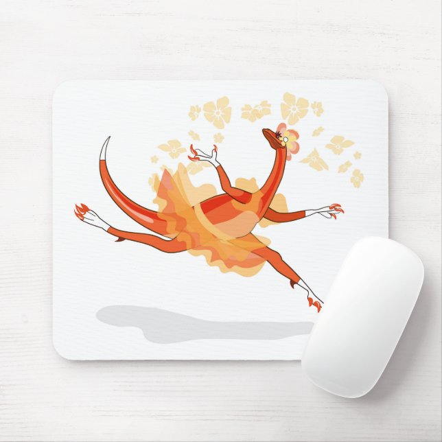Tapis De Souris Illustration D'Un Raptor Danseur Ballerina. 2 (Avec souris)