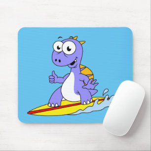 Tapis De Souris Illustration D'Un Spinosaure De Surf.