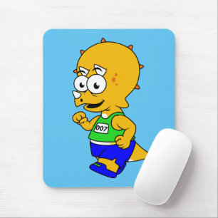 Tapis De Souris Illustration D'Un Tricératops Runner.