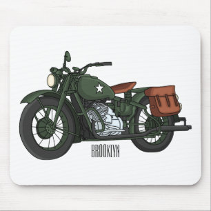 Tapis De Souris Illustration d'une moto de croiseur militaire