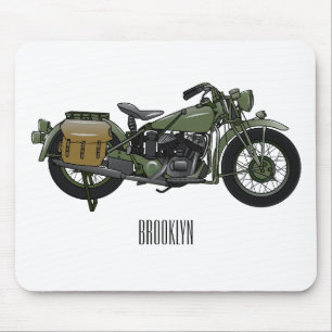 Tapis De Souris Illustration d'une moto de croiseur militaire