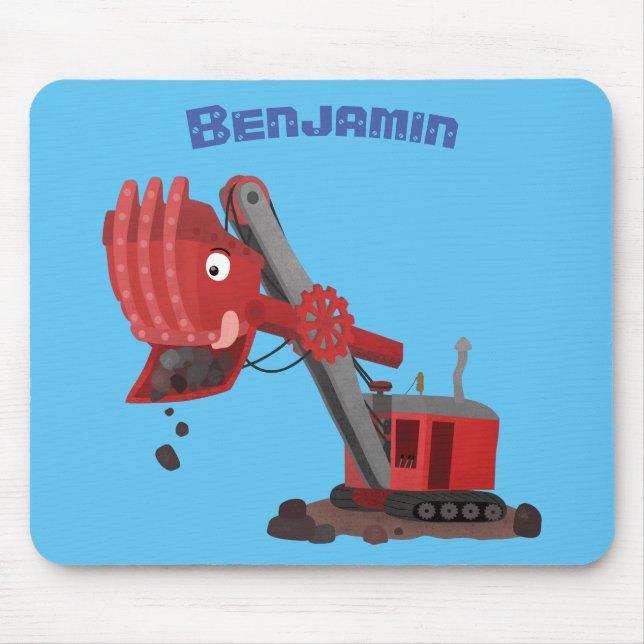 Tapis De Souris Illustration d'une pelle à vapeur rouge mou (Devant)