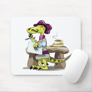 Tapis De Souris Illustration D'Une Pensée De Poète Raptor Caricatu