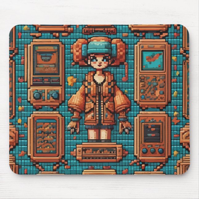 Tapis De Souris illustration en pixels (Devant)