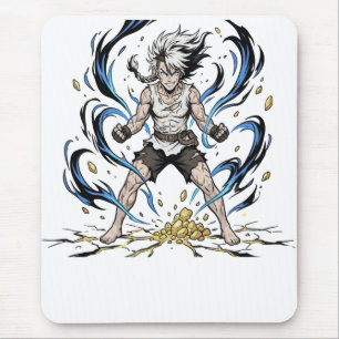 Tapis De Souris Illustration Épique de Réveil du Guerrier Manga