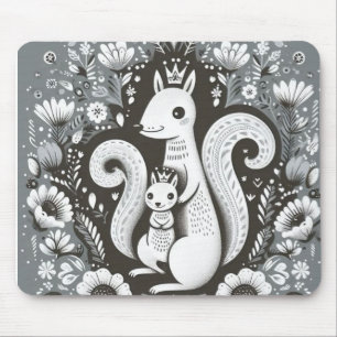 Tapis de souris illustration folk art “Ecureuil“