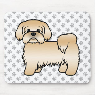 Tapis De Souris Illustration Gold Shih Tzu Cute Cartoon Chien