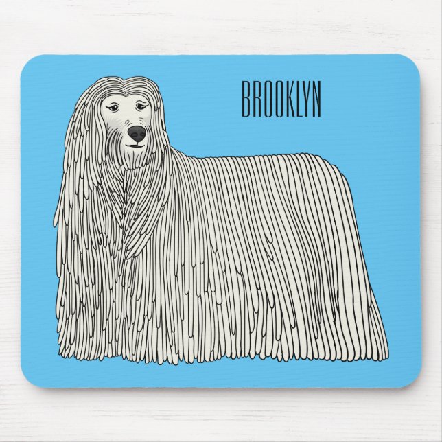Tapis De Souris Illustration Komondor pour chien (Devant)