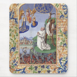 Tapis De Souris Illustration médiévale de saint Bernard de Clairva