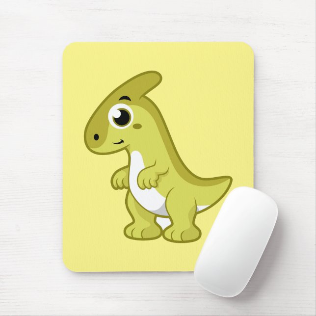 Tapis De Souris Illustration Mignonne D'Un Parasaurolophus Dinosau (Avec souris)
