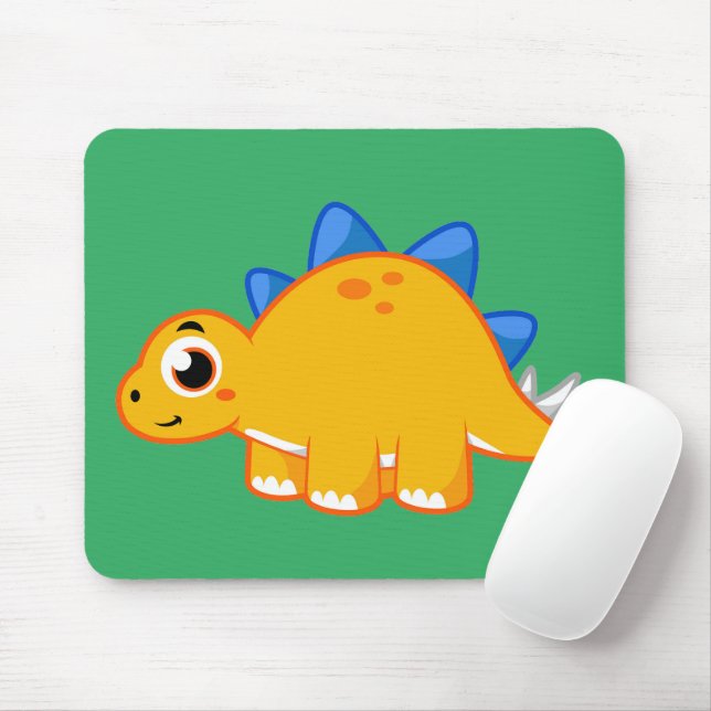 Tapis De Souris Illustration Mignonne D'Un Stegosaurus. (Avec souris)
