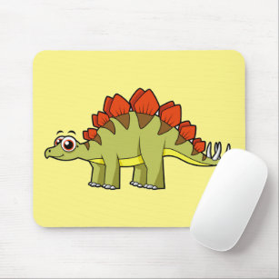 Tapis De Souris Illustration Mignonne D'Un Stegosaurus Dinosaure.