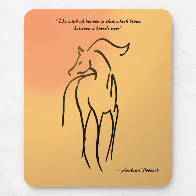 Tapis De Souris Illustration Mousepad - citation Arabe de cheval (Devant)