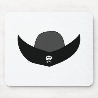 Tapis De Souris Illustration noire de casquette de pirate