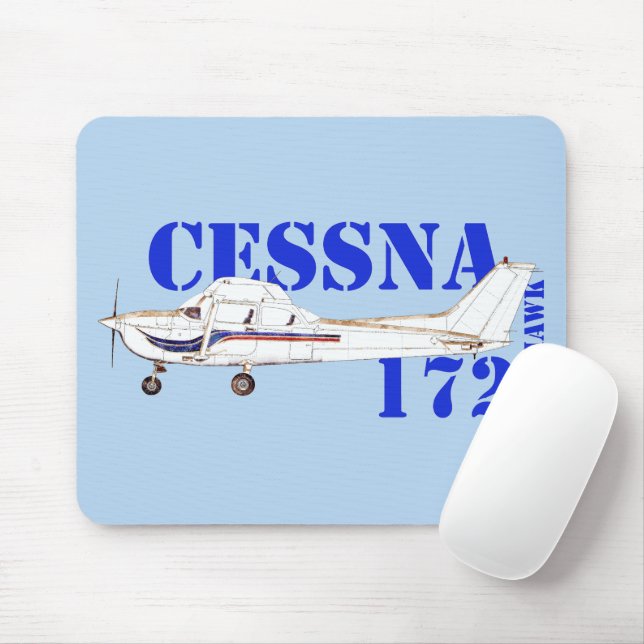 Tapis De Souris Illustration of Cessna 172 Skyhawk Airplane Design (Avec souris)