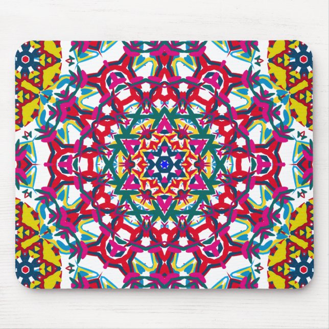 Tapis De Souris Illustration psychédélique de kaléidoscope : (Devant)