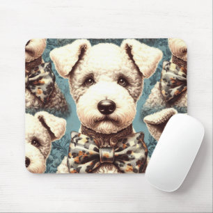 Tapis De Souris Illustration Retro Bedlington Terrier