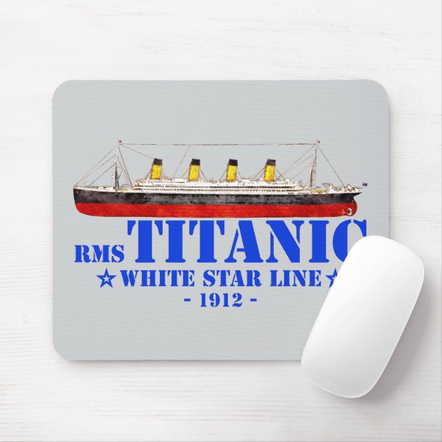 Tapis De Souris Illustration Titanic RMS - White Star Line 1912 (Avec souris)