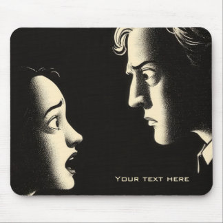 Tapis De Souris Illustration vintage de confrontation dramatique n