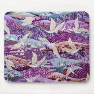 Tapis De Souris Illustration vintage   Mousepad de cygne d'oiseaux