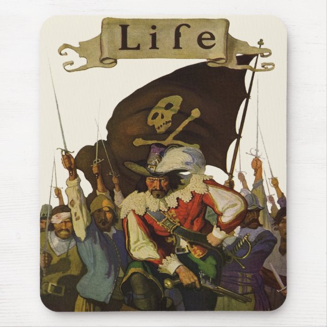 Tapis De Souris Illustration vintage Pirate Life 1921 (Devant)