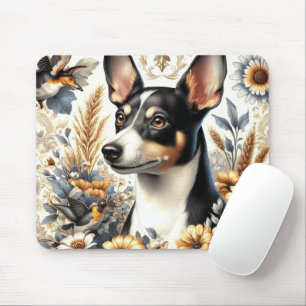 Tapis De Souris Illustration vintage Rat Terrier