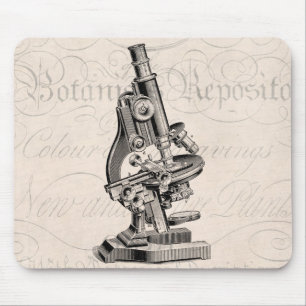 Tapis De Souris Illustration vintage rétro Steampunk de microscope