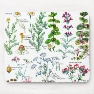 Tapis De Souris Illustrations botaniques - usines de Larousse