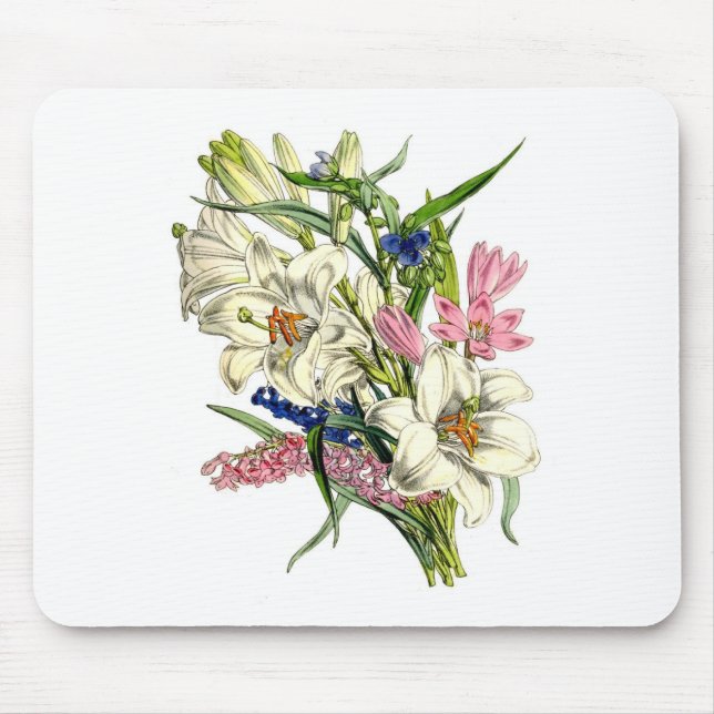 Tapis De Souris Illustrations des plantes vintages (Devant)