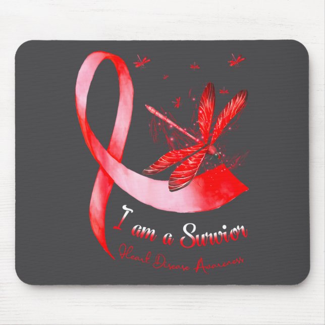 Tapis De Souris I'm A Survivor Heart Disease Awareness Month Red R (Devant)