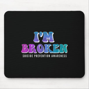 Tapis De Souris Im Brossé Turquoise & Purple Ribbon Suicide Em