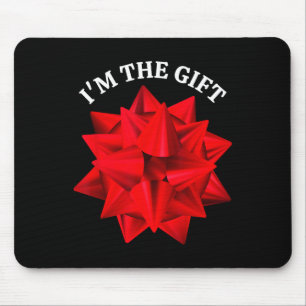 Tapis De Souris "I'm The Gift" Surdimensionné Red Bow Fun Christma