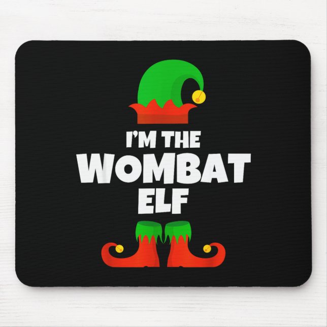 Tapis De Souris I'm The Wombat Elf Family Pajama Christmas Funny  (Devant)