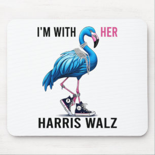 Tapis De Souris I'm With Her Harris W Flamant rose Vote Blue