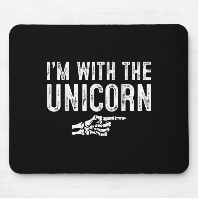 Tapis De Souris I'm With The Unicorn Easy Costume Halloween Couple (Devant)